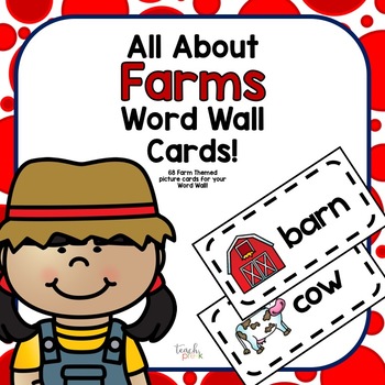 Preview of Farm Word Wall Picture Cards