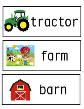 Preview of Farm Word Wall Words