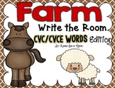 Farm Write the Room - CVC/CVCE Words Edition