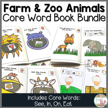 Farm & Zoo Animal Core Word for AAC Adapted Book Bundle | 