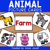 Animal Picture Cards and Worksheets - Farm, Zoo, Forest, a