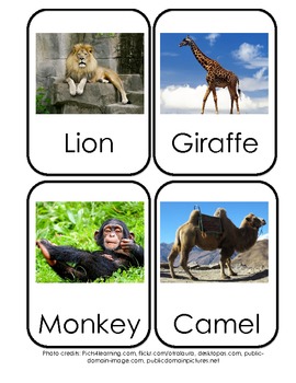 Preview of Farm, Zoo & Water Animal flashcards for identification and habitat study
