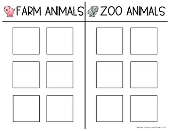 farm and zoo animal sort by kelsey callihan teachers pay teachers