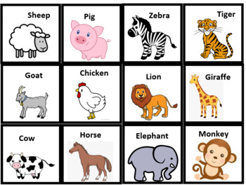 Preview of Farm and Zoo Sorting Mat plus animals