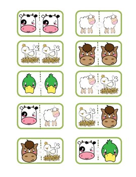 Farm animal dominos by NjG | TPT