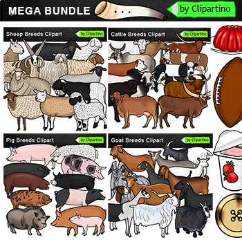Preview of Farm animals Clip Art Mega Bundle /commercial use