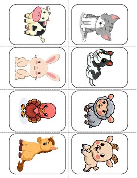 Farm animals - Los animales de la granja - Memory game | TPT