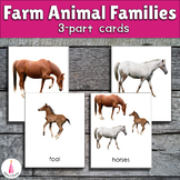 Farm Animal Families Montessori 3-part Cards