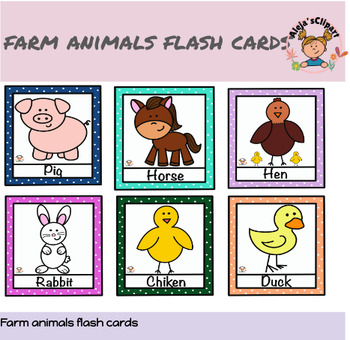 Preview of Farm animals flash cards - printable