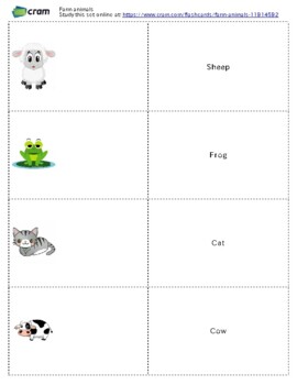 Preview of Farm animals flashcards