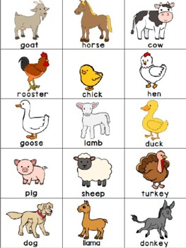 Farm animals in English COMBO - games and work books by Vari-Lingual