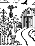 Farm coloring pages (4 pages)