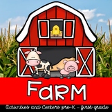 Farm preschool, kindergarten, 1st theme pack of worksheets