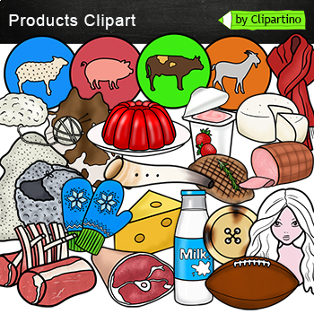 Preview of Farm Animal Products Clip Art commercial use- Farm animal