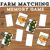 Farm themed memory game + matching activity