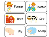 Farm themed printable Picture and Word Flash Cards. Presch