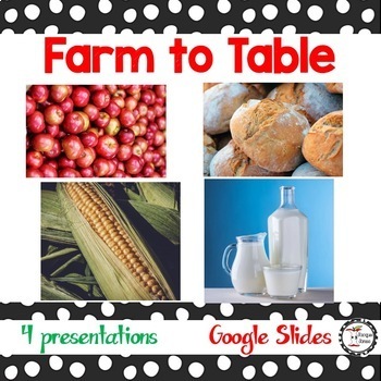 Preview of Farm to Table Activities  Apples - Bread - Milk - Sweet Corn - First Grade