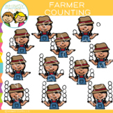 Farmer Counting Eggs Clip Art