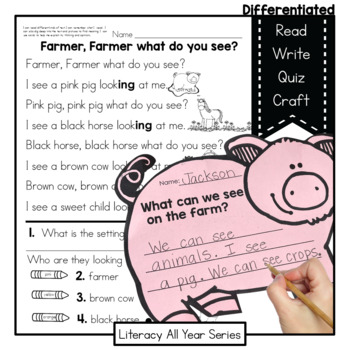 Preview of Farmer Farmer What Do You See? - Reading, Fluency, Writing, and Craft