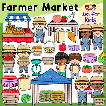 Preview of Farmer Market Clipart by Just For Kids．67pcs