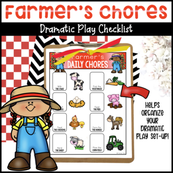 Preview of Farmer's Chores Checklist for Dramatic Play