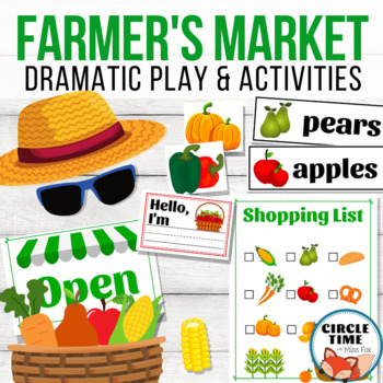 Preview of Farmer's Market Dramatic Play Harvest Pack Printable Activities, Pretend Games