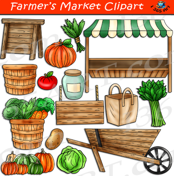 Preview of Farmer's Market Elements Clipart