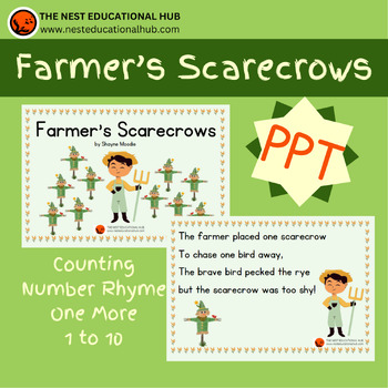 Preview of Farmer's Scarecrows Counting/Number Rhyme for 1 more (1 to 10)