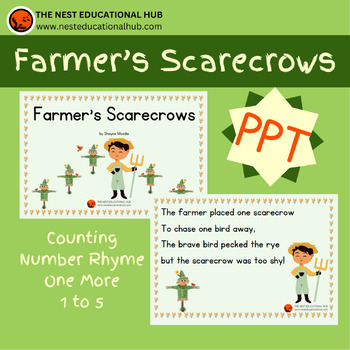 Preview of Farmer's Scarecrows Counting/Number Rhyme for 1 more (1 to 5)