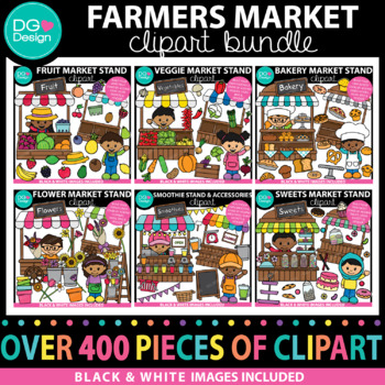 Preview of Farmers Market Clipart Bundle | Market Stand Clipart | Build A Market Booth