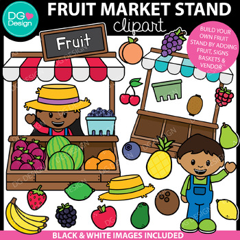 Preview of Farmers Market Fruit Stand Clipart | Fruit Clip Art | Fair Booth Clipart