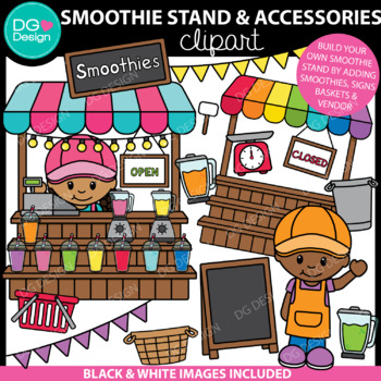 Preview of Farmers Market Smoothie And Booth Accessories Clipart | Smoothie Clip Art