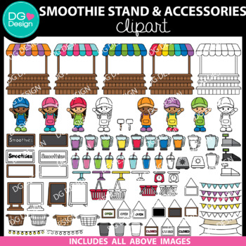 Farmers Market Smoothie And Booth Accessories Clipart | Smoothie Clip Art