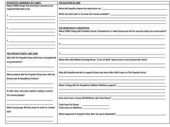 Farmers And The Populist Movement Worksheet Answers - Worksheet List