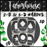 Farmhouse Theme | 2D & 3D Shape Posters