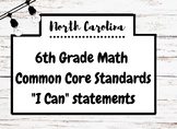 Farmhouse wood 6th Grade NC "I can" Statements