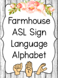 Farmhouse ASL Sign Language Alphabet Posters