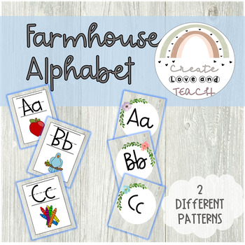 Preview of Farmhouse Alphabet Posters Style 2
