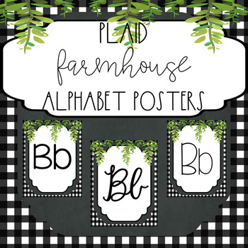 Preview of Farmhouse Alphabet Posters {Farmhouse Plaid Classroom Decor}