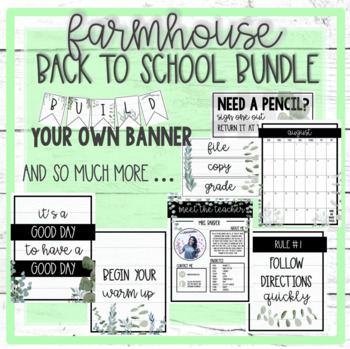 Preview of Farmhouse Beginning of the Year BUNDLE! Opening procedures, rules, and MORE :)