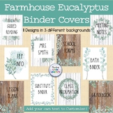 Farmhouse Binder Covers with Eucalyptus: Editable