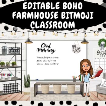 Preview of Farmhouse Bitmoji Classroom