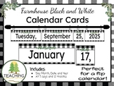 Farmhouse Black & White Flip Calendar Cards - Pocket Chart