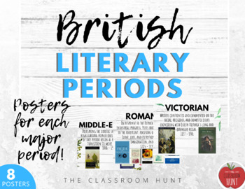 Preview of Farmhouse British Literature Literary Period Posters with Examples