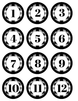 Farmhouse (Buffalo Plaid) Number Labels by Print and Cut | TpT