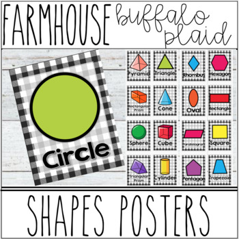 Preview of Farmhouse - Buffalo Plaid Shapes Posters 2D & 3D