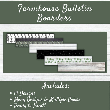 Preview of Farmhouse Bulletin Board Boarders Printable