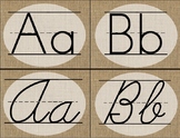Farmhouse Burlap: Alphabet Cards / Banner / Posters (Print and Cursive)