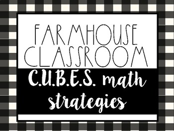 Preview of Farmhouse C.U.B.E.S. Math Strategies Bulletin Board
