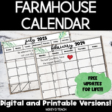 Farmhouse Calendar 2022-23 | Digital and Printable Versions
